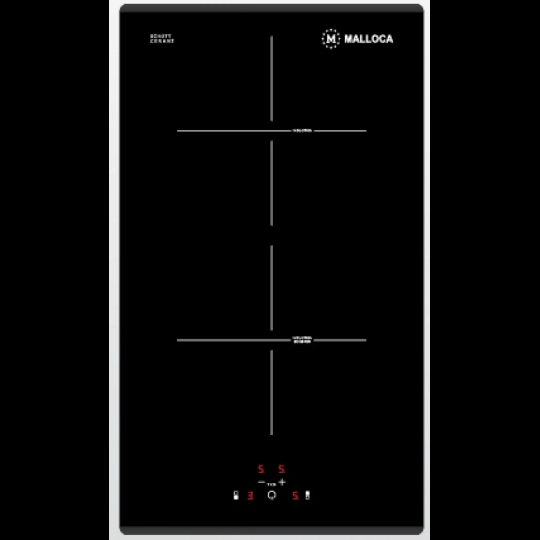 Bếp Điện Từ Malloca MDI 302 Mặt Kính 2 Bếp Domino