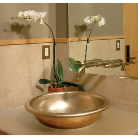 Chậu Lavabo Kanly RSC319 Đặt Bàn Đồng Thau Giả Cổ Tròn 410x152 mm
