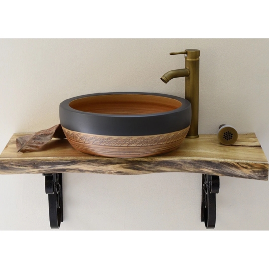 Chậu Rửa Mặt Lavabo Kanly SU015 Đặt Bàn Sứ Mỹ Thuật 400x150 mm