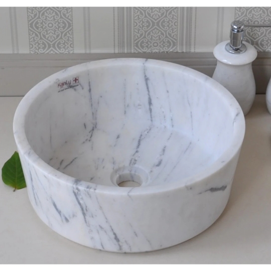 Chậu Rửa Mặt Lavabo Kanly MAR7E3 Đặt Bàn Đá Tự Nhiên 400x150 mm