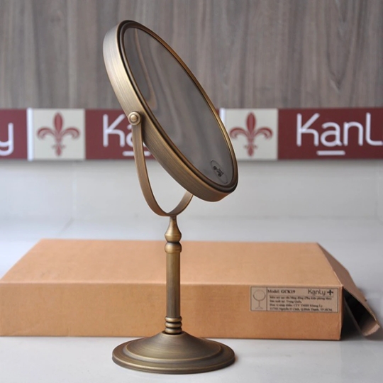 Gương Cạo Râu Kanly GCK19 Bằng Đồng Đặt Bàn Cổ Điển