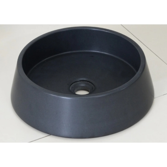 Chậu Rửa Mặt Lavabo Kanly MAR42V Đặt Bàn Đá Tự Nhiên Màu Đen 400x120 mm