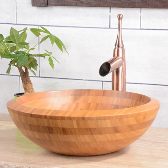 Chậu Lavabo Kanly LTE11 Đặt Bàn Gỗ Tre 420mm