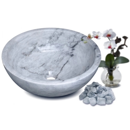 Chậu Rửa Mặt Lavabo Kanly MAR133N Đặt Sàn Trắng Vân Mây