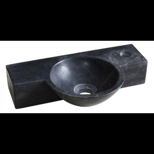 Chậu Rửa Mặt Lavabo Đá Kanly MAR6M2V Treo Tường Đá Tự Nhiên Màu Đen
