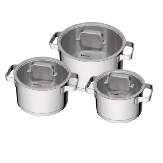 Bộ nồi inox 3 chiếc Rapido RK182024 – dùng cho tất cả các loại bếp