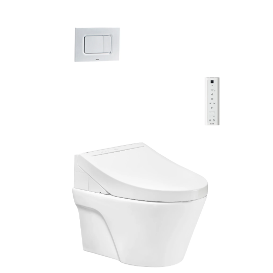 Bàn cầu treo tường kèm nắp rửa điện tử WASHLET C5 CW822REA/TCF24460AAA/WH172AT/TCA465/MB170P#SS