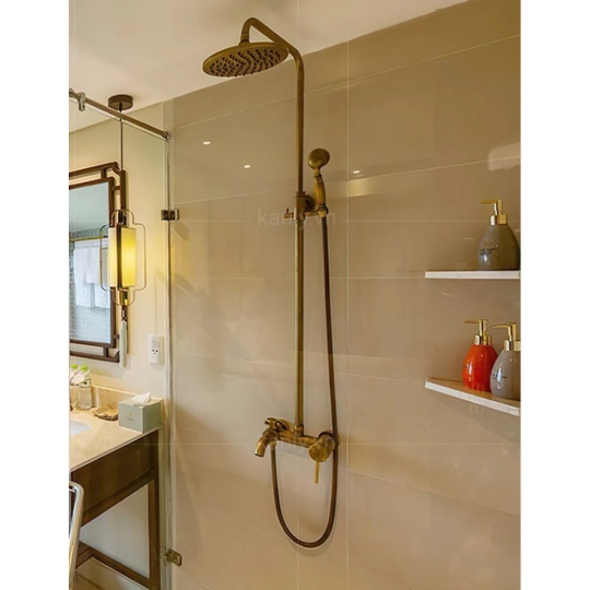 Bộ Sen Cây Kanly GCS18 Nóng Lạnh Cổ Điển Đồng Thau