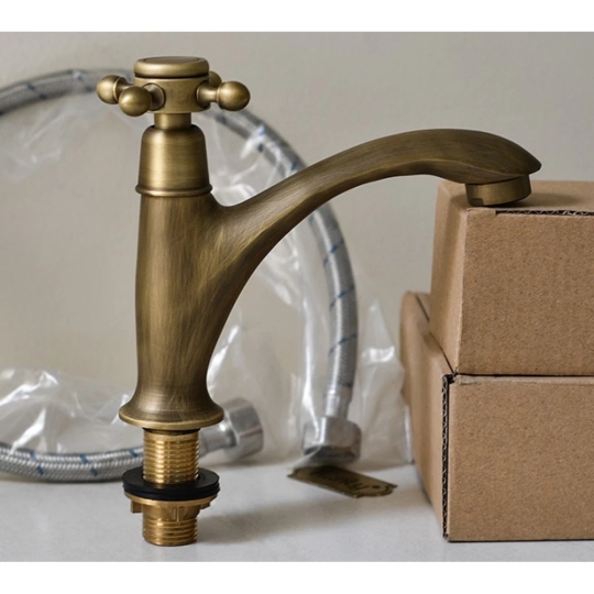 Vòi Lavabo Kanly GCV109 Nóng Lạnh Bằng Đồng Giả Cổ