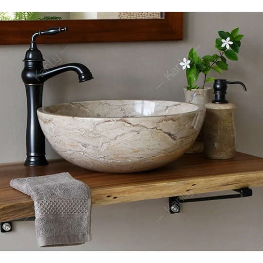 Vòi Lavabo Kanly Cổ Cao GCA14B Bằng Đồng Cổ Điển Màu Đen