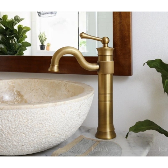 Vòi Lavabo Kanly GCA16 Nóng Lạnh Bằng Đồng Cổ Điển