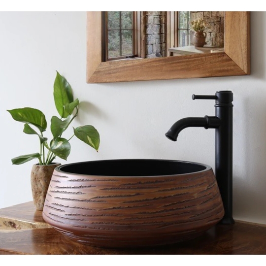 Vòi Lavabo Kanly GCA20B Nóng Lạnh Bằng Đồng Màu Đen