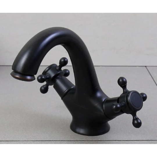 Vòi Lavabo Kanly GCV05B Nóng Lạnh Bằng Đồng Màu Đen
