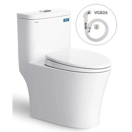 Bồn Cầu Viglacera V63 Nắp Êm V68 Tặng Vòi Xịt VG826