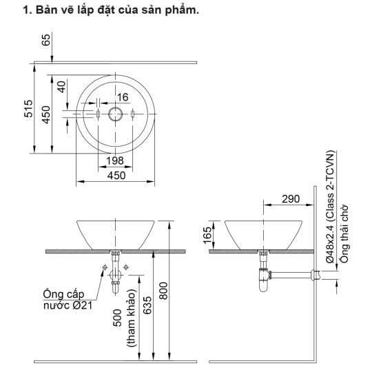  Chậu rửa lavabo đặt bàn inax L-445V
