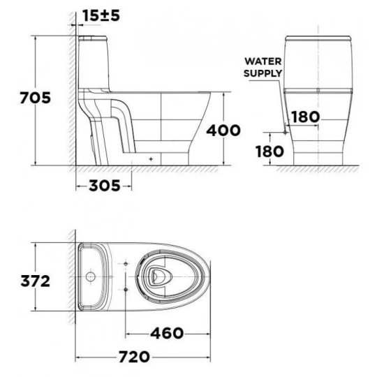 Bồn Cầu American Standard VF-1862PR Nắp Rửa Điện Tử WP-7SR1 LOVEN