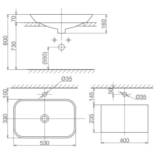 Chậu Rửa Lavabo Viglacera V28 Đặt Bàn