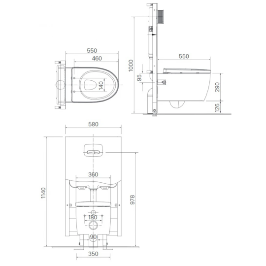 Bồn Cầu INAX AC-952VN (AC952VN) Treo Tường