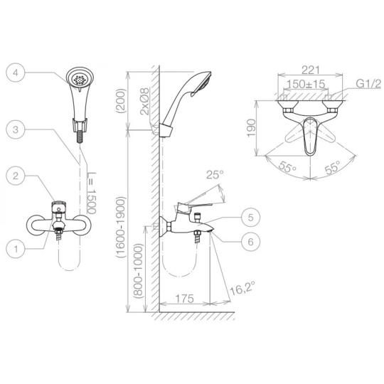 Vòi Sen Tắm Nóng Lạnh Viglacera VG514