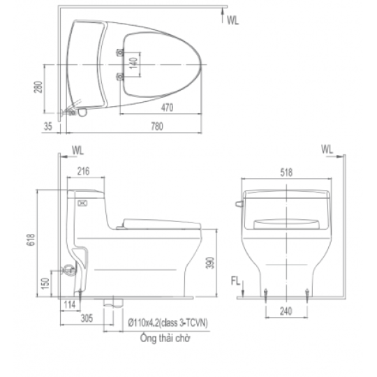 Bồn Cầu Thông Minh INAX AC-4005/CW-KA22AVN