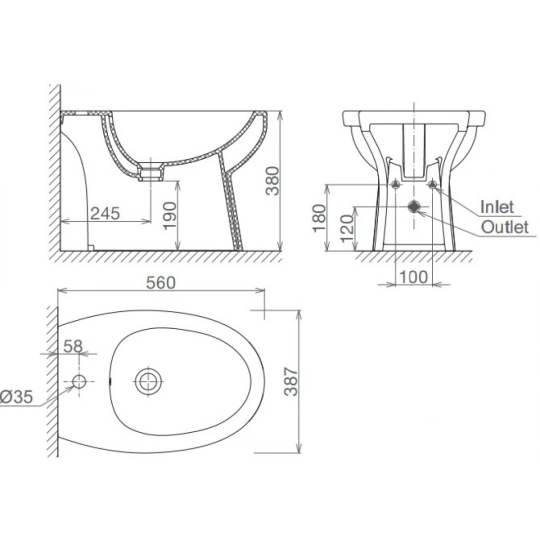 Bồn Tiểu Nữ Viglacera VB5 Đặt Sàn