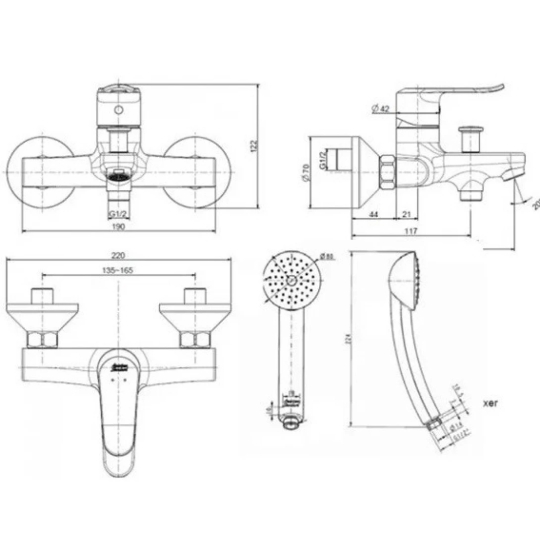 Vòi Sen Nóng Lạnh American Standard WF-0711 Neo Modern