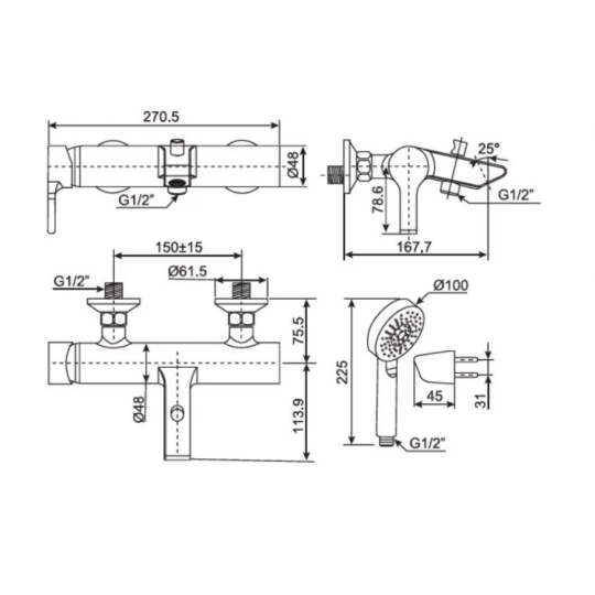 Vòi Sen Nóng Lạnh American Standard Active WF-3911