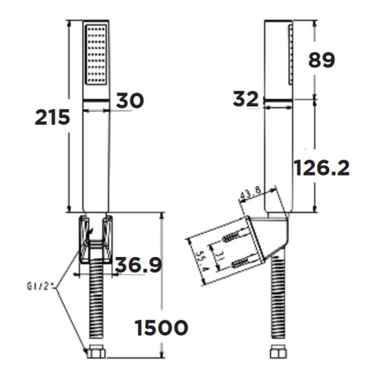 Tay Sen American Standard WF-S508W Trắng Duo Stix Dây Sen 1.5m