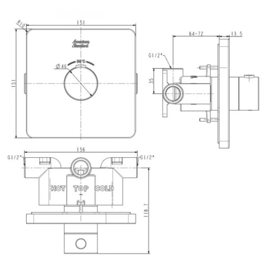 Bộ Trộn Nhiệt Độ American Standard FFAS0930 Âm Tường EasySET