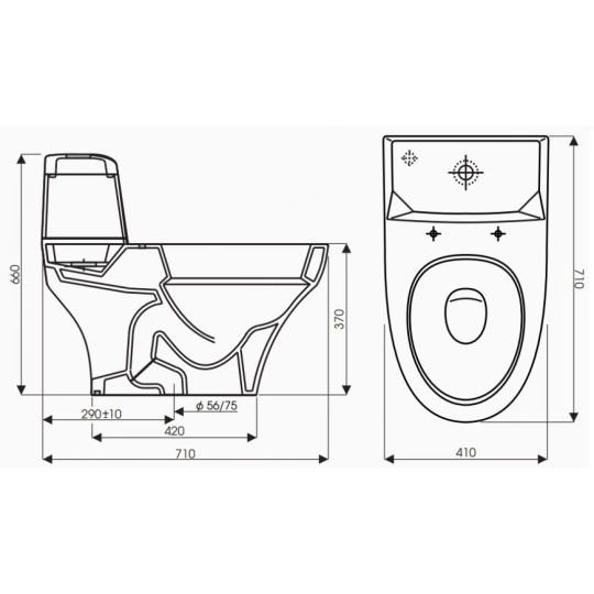Bồn Cầu Thiên Thanh Plannet CK 38 1 Khối Xả Nhấn