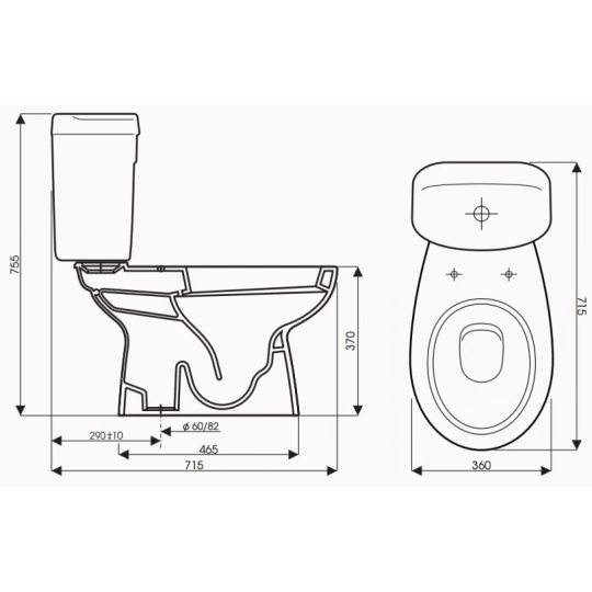 Bồn Cầu Thiên Thanh Queen CD4429 Toilet 2 Khối Xả Nhấn
