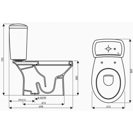 Bồn Cầu Thiên Thanh Sand CD6464 Toilet 2 Khối Xả Nhấn