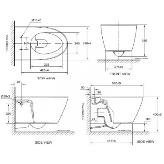 Bồn Cầu Treo Tường American Standard VF-3119B/WP-C119/G3004A/VPTL-3815 Két Âm
