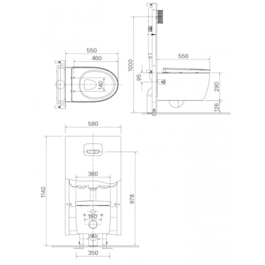 Bồn cầu treo tường nắp điện tử INAX AC-952+CW-H18VN/BW1