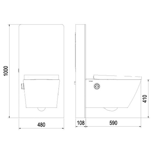 Bồn Cầu Điện Tử Viglacera Platinum P.16.320 Treo Tường Kính Trắng