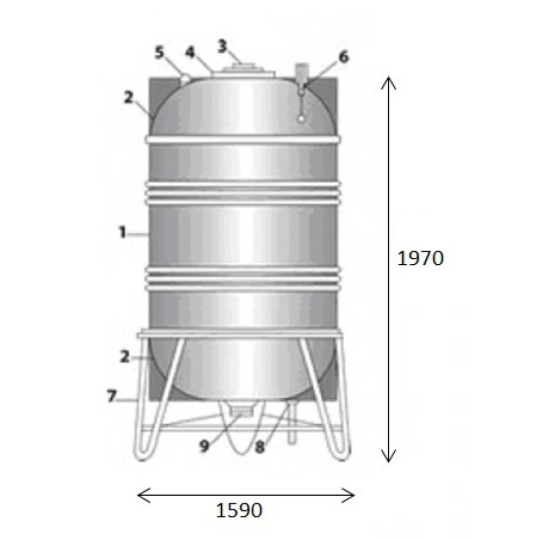 Bồn Nước Inox Toàn Mỹ 2500L Đứng SUS 304