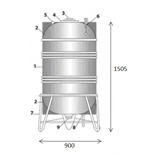 Bồn Nước Inox Toàn Mỹ 500L Đứng SUS 304
