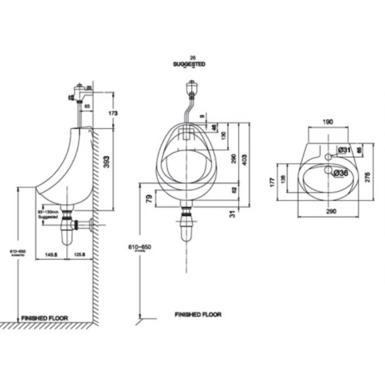 Bồn Tiểu Nam American Standard VF-0414 Eco Treo Tường