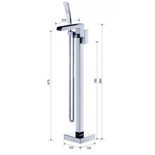  Vòi Sen Đứng Bồn Tắm CAESAR AS689C