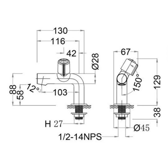 Vòi Lạnh Lavabo Caesar B075C Tay Nhựa