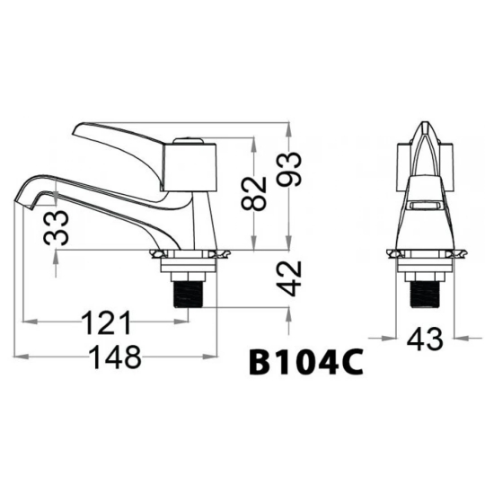 Vòi Lạnh Lavabo CAESAR B104C