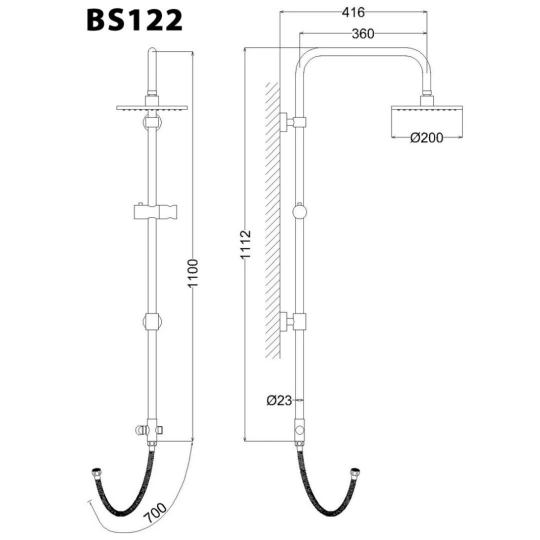 Bộ Phụ Kiện Sen Cây CAESAR BS122 Nóng Lạnh