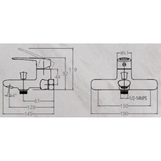 Vòi Sen Caesar S383C Nóng Lạnh 1 Chế Độ