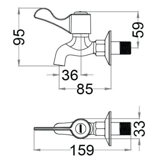 Vòi Lạnh Gắn Tường CAESAR W027C