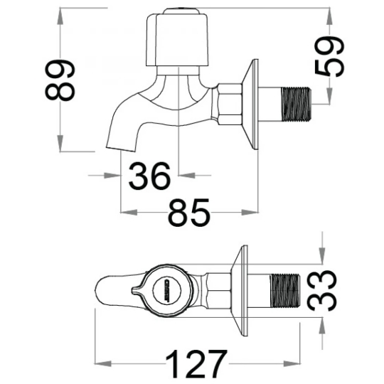 Vòi Lạnh Gắn Tường CAESAR W037C