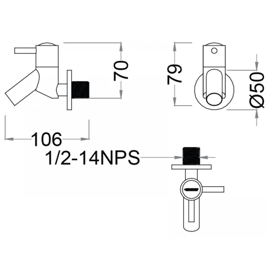 Vòi Lạnh Gắn Tường CAESAR W047C