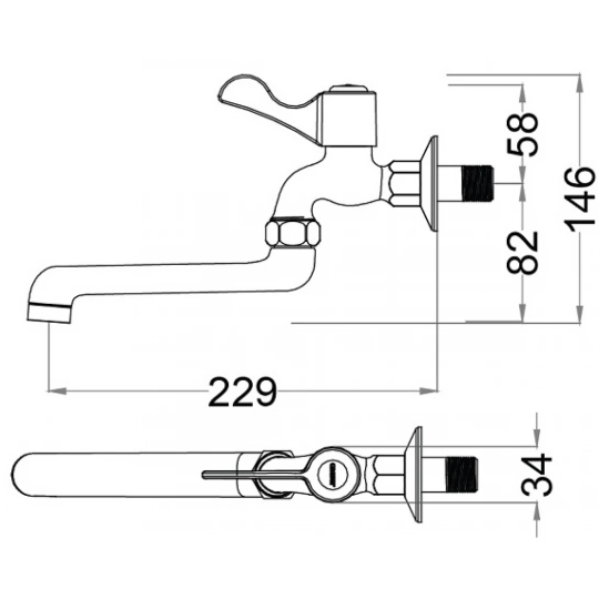 Vòi Lạnh Gắn Tường CAESAR WL027C