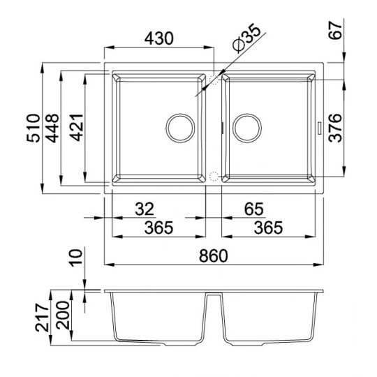 Bồn Rửa Chén Malloca BIANCO K-45062 Đá