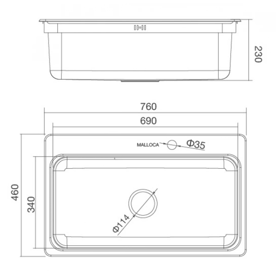 Chậu Rửa Malloca MS 1022D Inox 304