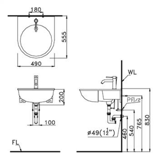 Chậu Rửa Mặt Lavabo CAESAR LF5302 Bán Dương